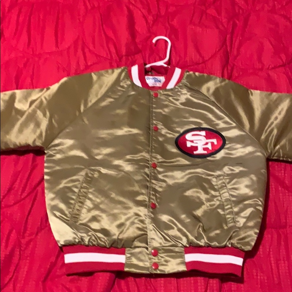 Medium 49ers gold jacket. By Chalk Line.